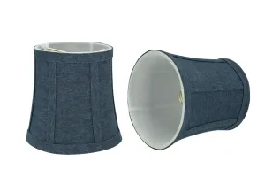 # 30361-X Small Bell Shape Chandelier Clip-On Lamp Shade Set of 2, 5, 6,and 9, Transitional Design in Washing Blue, 5" bottom width (4" x 5" x 5")
