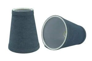 # 32660-X Small Hardback Empire Shape Chandelier Clip-On Lamp Shade Set of 2, 5, 6, and 9, Transitional Design in Washing Blue, 4" bottom width (2 1/2" x 4" x 5" )