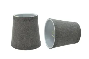 # 32716-X Small Hardback Empire Shape Chandelier Clip-On Lamp Shade Set of 2, 5, 6,and 9, Transitional Design in Grey, 4" bottom width (3" x 4" x 4")