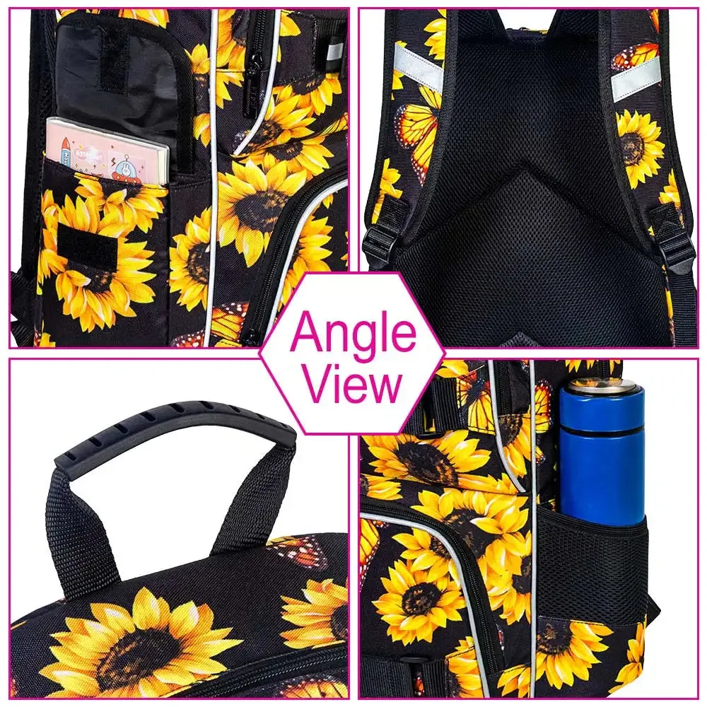17 Inch Laptop Backpack With Lunch Bag Set For Girls
