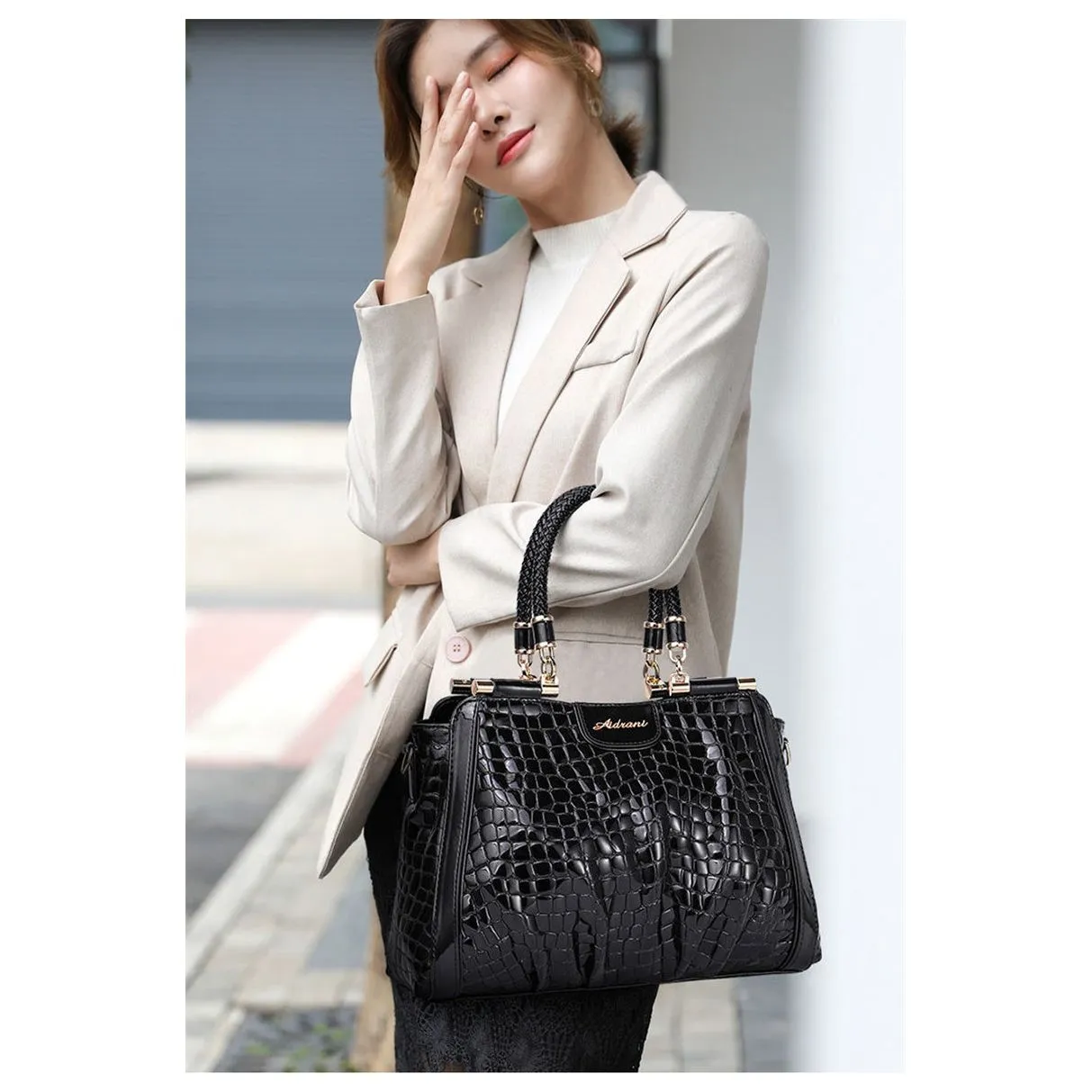 AlliLuxe Exotic Leather Shoulderbag
