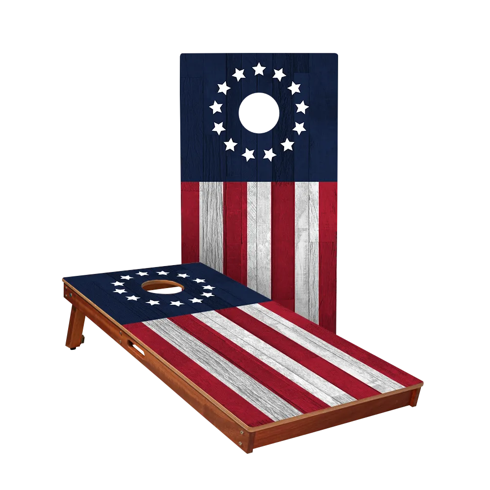 Betsy Ross Flag Sig Pro Cornhole Boards