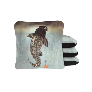 Black Carp by Utagawa Kuniyoshi Synergy Pro Cornhole Bags