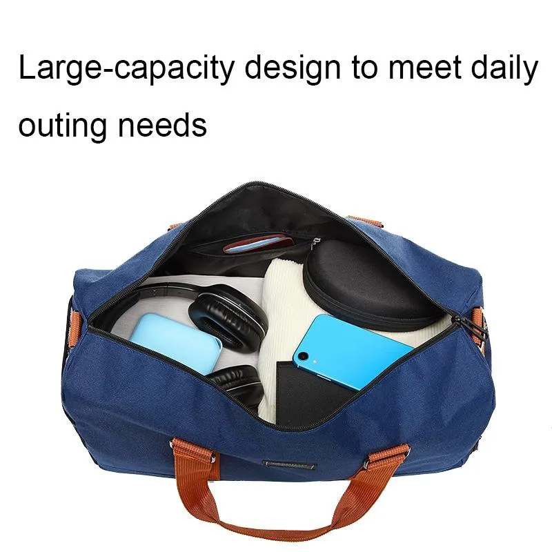 Blue Waterproof Gym Bag with Wet / Dry Separation
