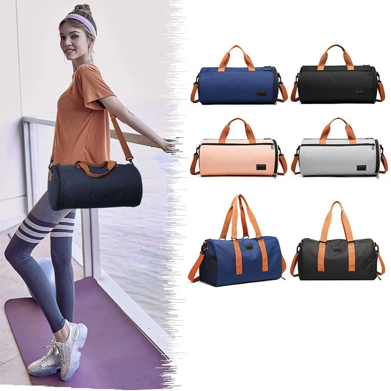 Blue Waterproof Gym Bag with Wet / Dry Separation