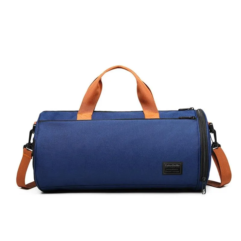 Blue Waterproof Gym Bag with Wet / Dry Separation