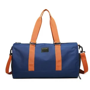 Blue Waterproof Gym Bag with Wet / Dry Separation