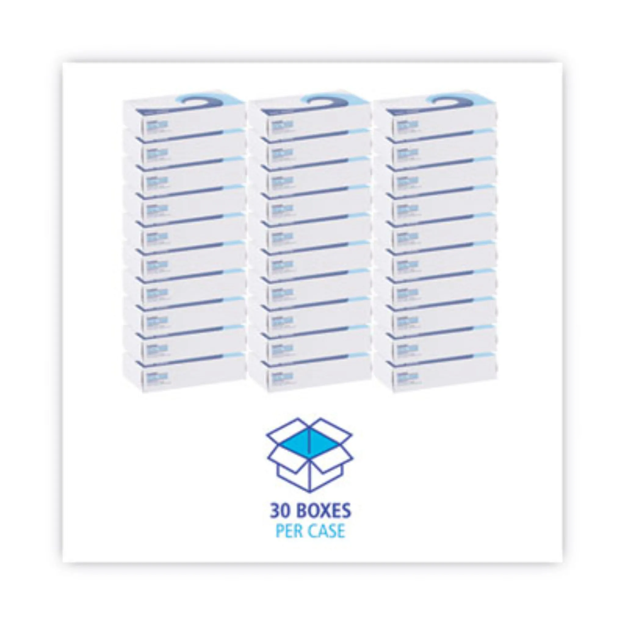 BOARDWALK BWK6500B Office Packs Facial Tissue, 2-Ply, White, Flat Box, Carton of 30 Boxes