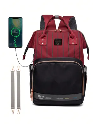 Burgundy LeQueen Baby Diaper Bag