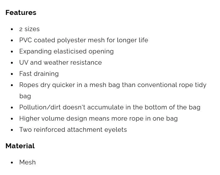 Burke Rope Tidy Bags