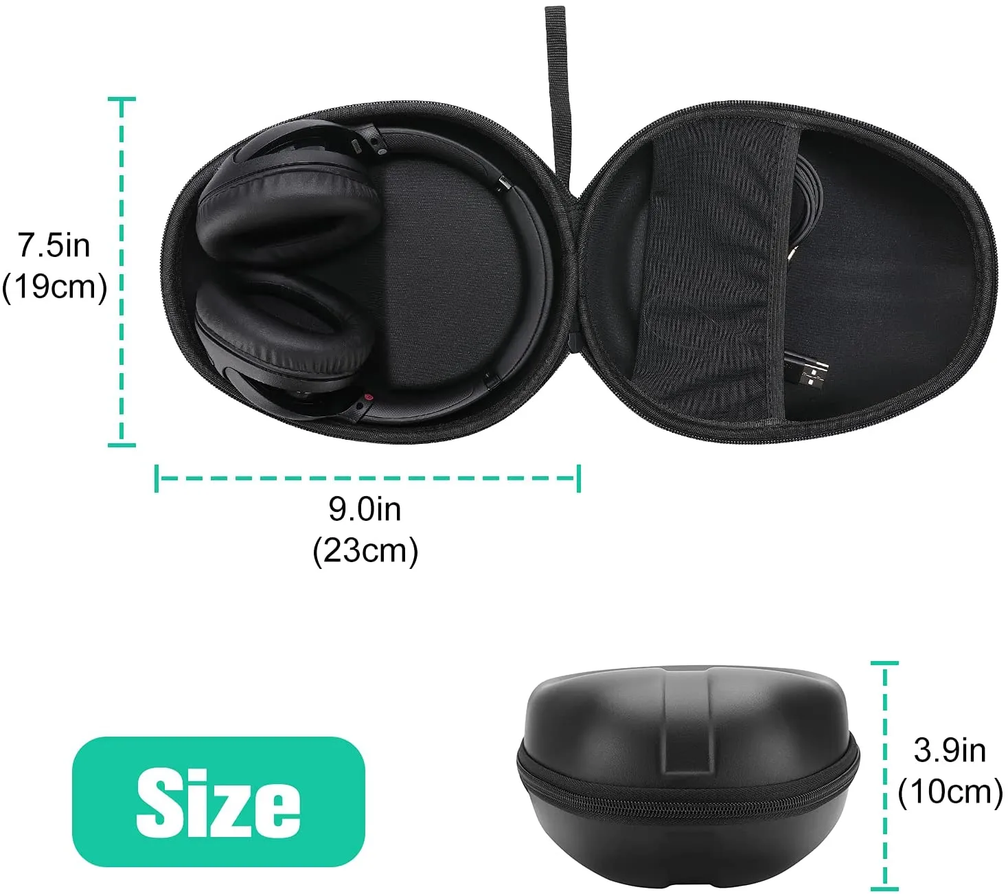 (CASE ONLY) Hard Shell Headphone Case for Over Ear Headphones | ProCase