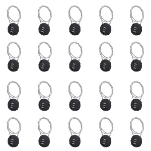 Cheston Black Steel Cable Combination Padlock - Versatile Secure Resettable Password String Lock Solution for Travel, Gym, Bike, Helmet, Backpack, Cabinet, Cycle, Luggage & Sports Gear (Pack of 20)