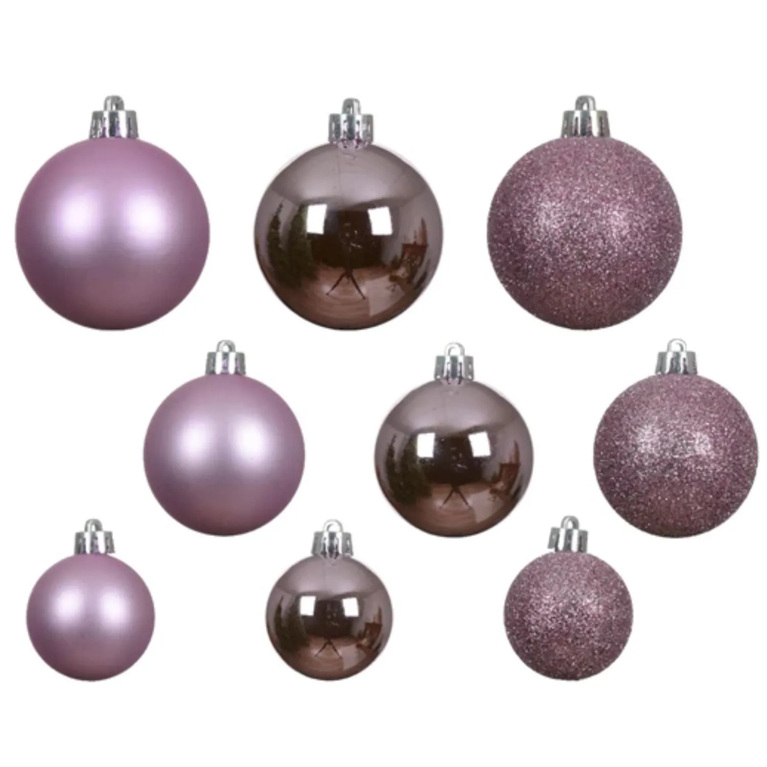 Decoris Pack of 30 6cm Lilac Breeze Mix Shatterproof Baubles