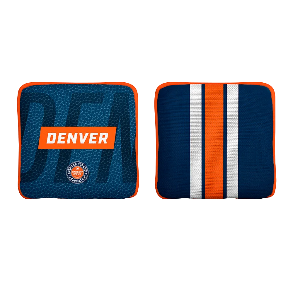 Denver Football Gameday Stripes Synergy Edge Cornhole Bags