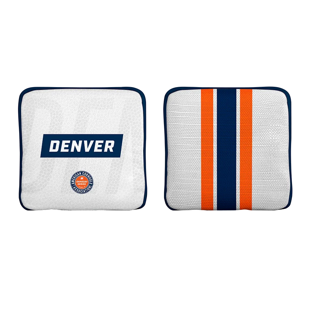 Denver Football Gameday Stripes Synergy Edge Cornhole Bags