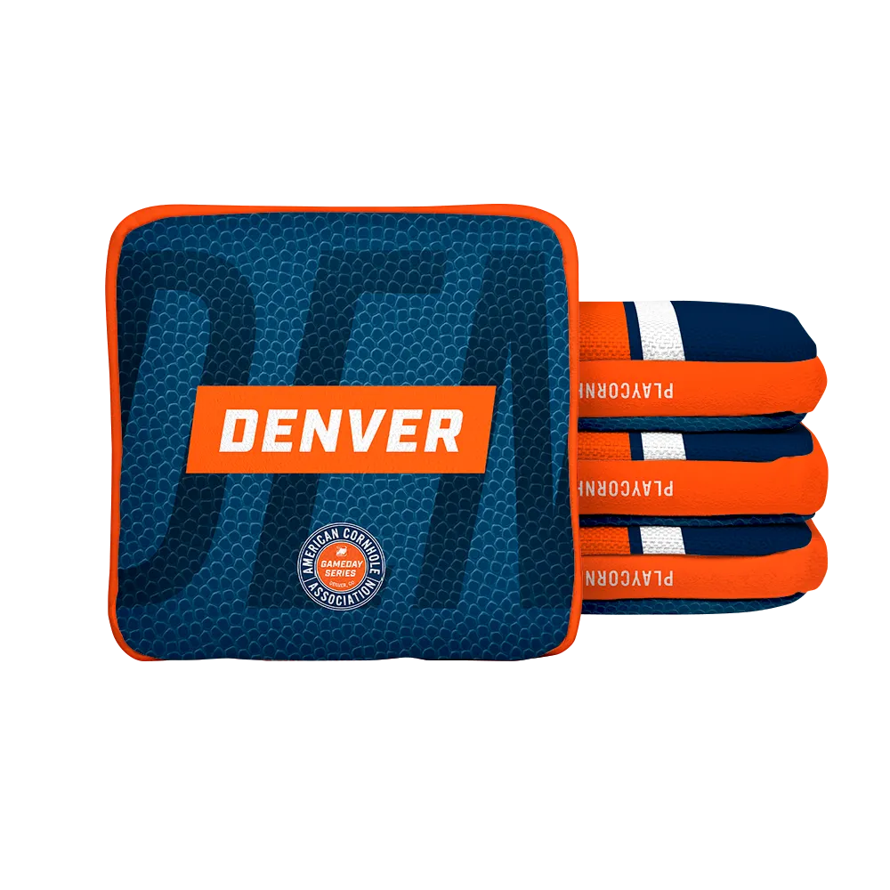 Denver Football Gameday Stripes Synergy Edge Cornhole Bags