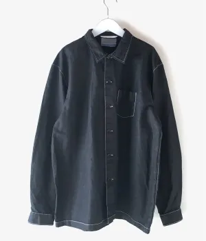 DIGAWEL/GARMENT DYE SHIRT (BLACK)