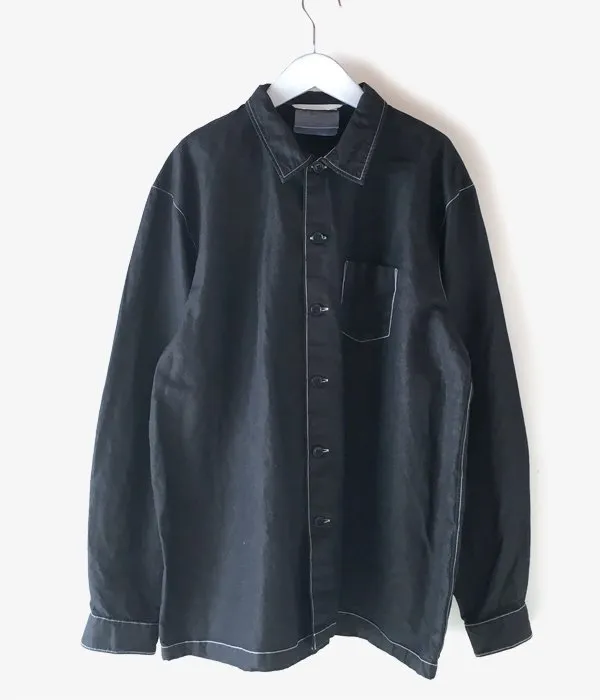 DIGAWEL/GARMENT DYE SHIRT (BLACK)