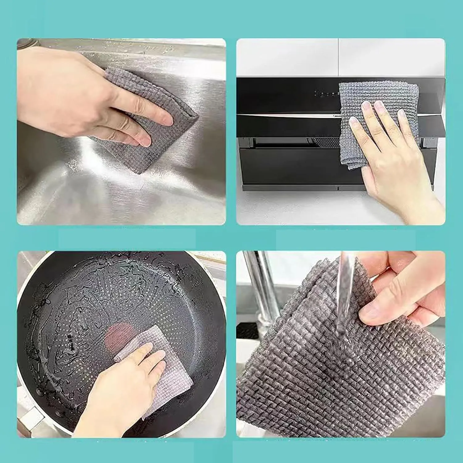 Durable Kitchen Scrub Cloth, Microfiber Cleaning Cloth Roll, Kitchen Wear-Resistant Cloth 2022cm, Multipurpose Cleaning Cloths for Kitchen (1pc)