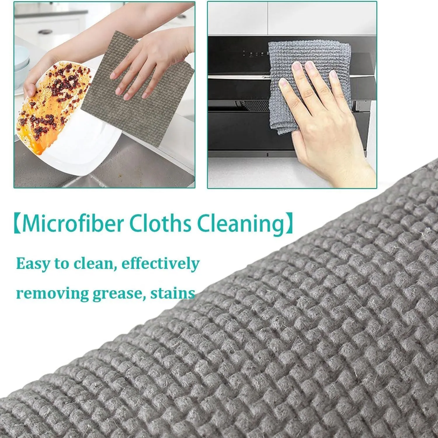 Durable Kitchen Scrub Cloth, Microfiber Cleaning Cloth Roll, Kitchen Wear-Resistant Cloth 2022cm, Multipurpose Cleaning Cloths for Kitchen (1pc)