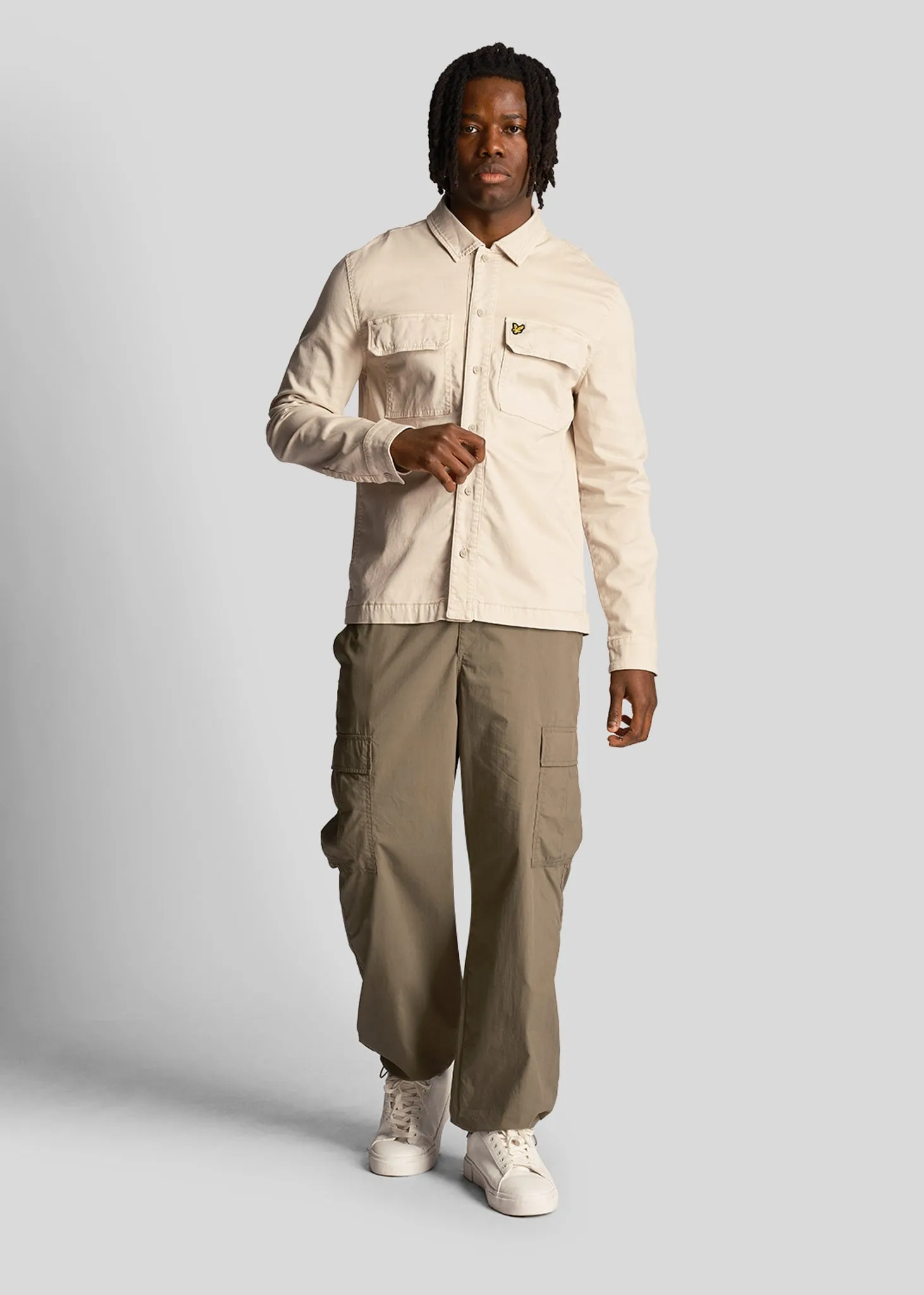 Garment dyed overshirt - cove