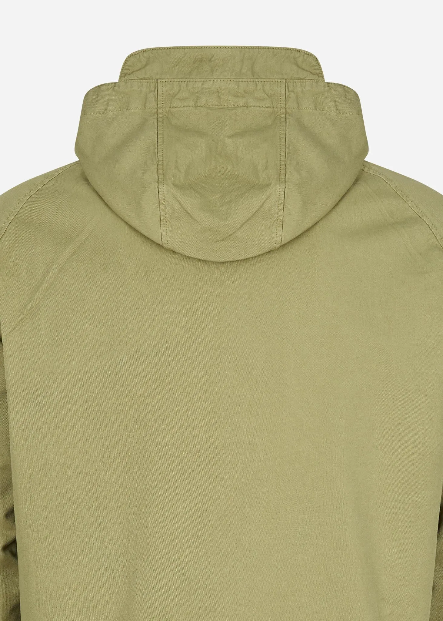 Garment dyed zip through jacket - seaweed