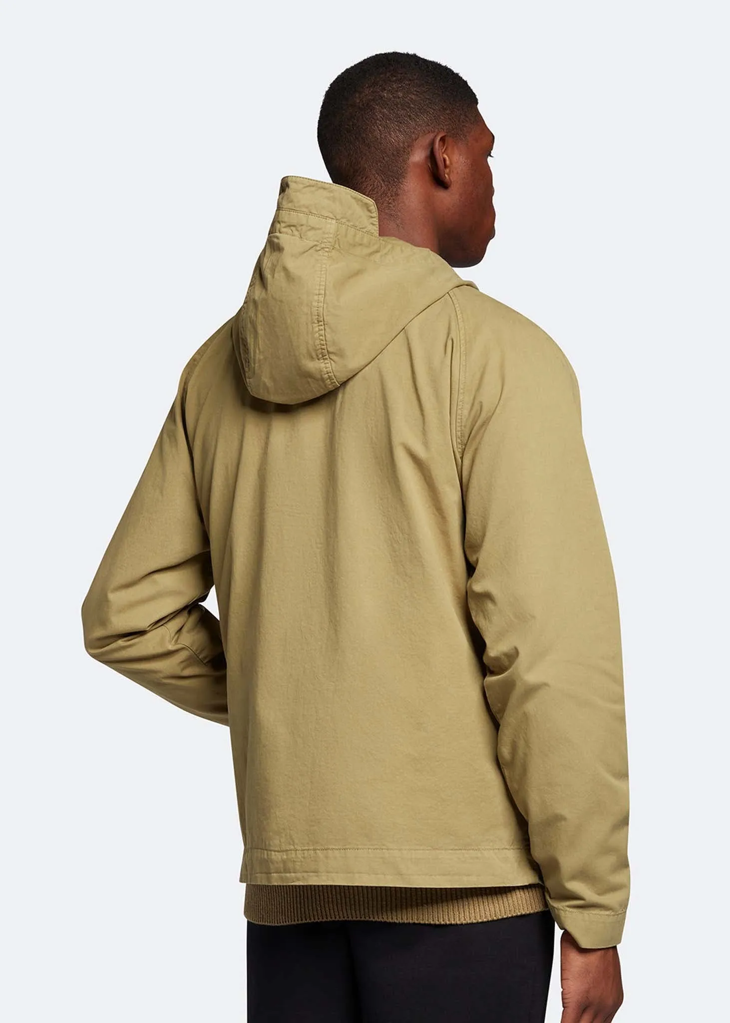 Garment dyed zip through jacket - seaweed