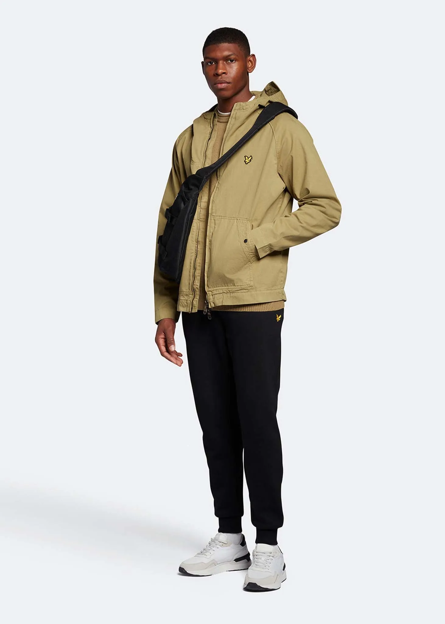 Garment dyed zip through jacket - seaweed
