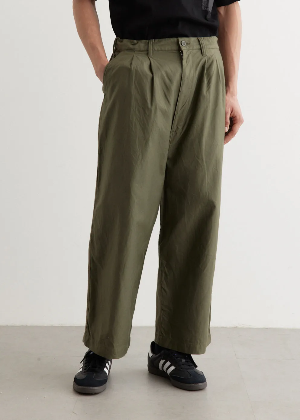 Garment Washed Cotton Trousers