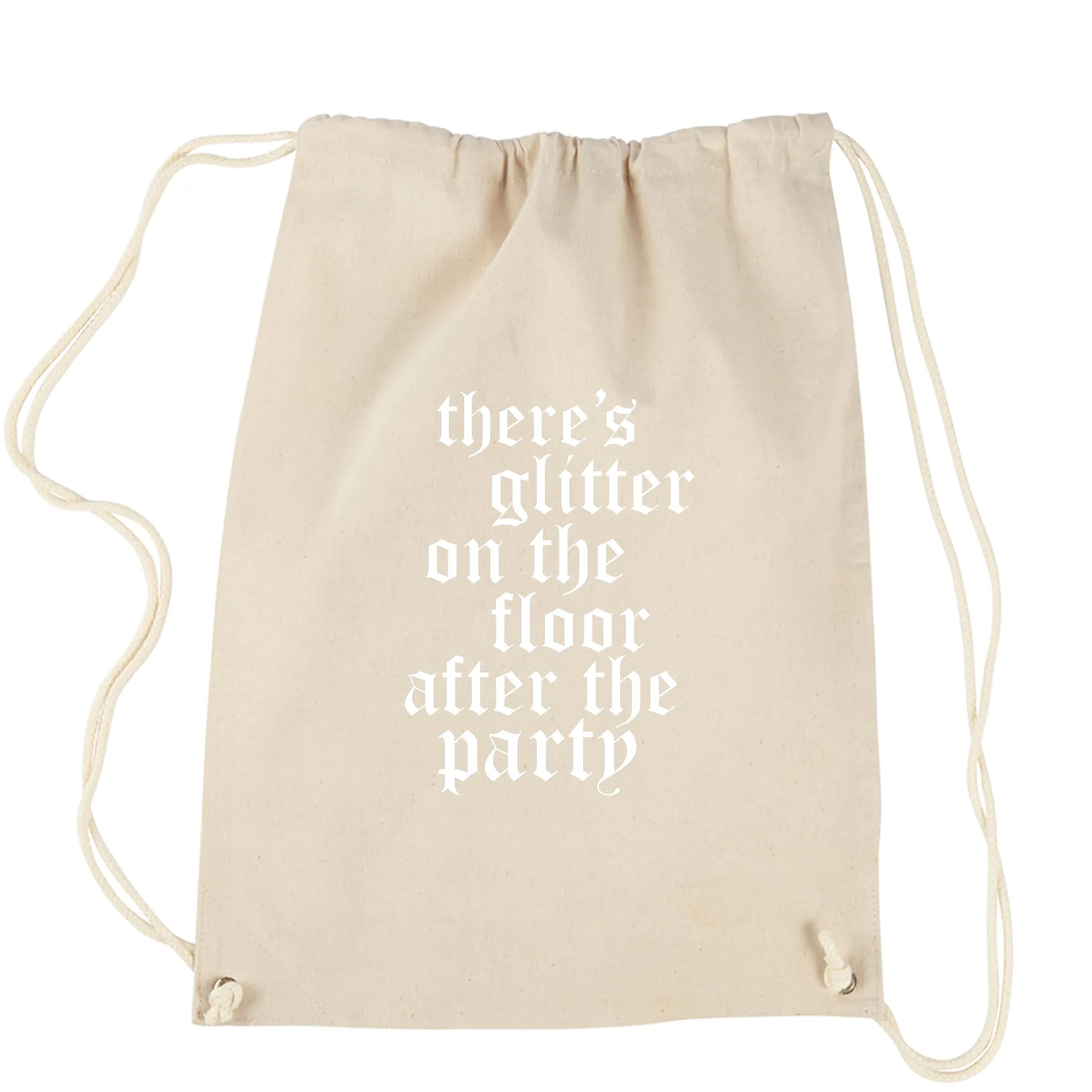 Glitter On The Floor Reputation Drawstring Backpack