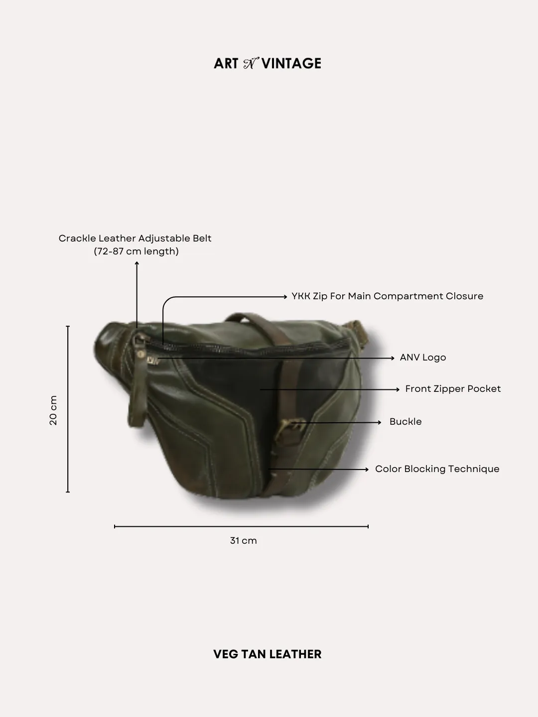 Green Thunder: Biker Waist Belt Pouch In Dual Color