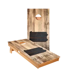 Home State Rustic Wood Pennsylvania Star Cornhole Boards