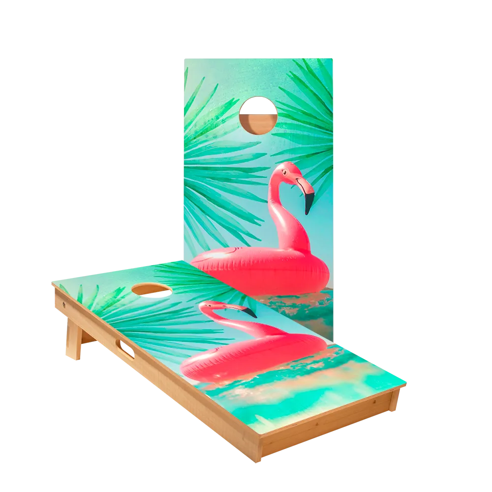 Inflatable Flamingo Star Cornhole Boards