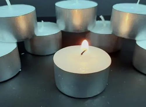Itisha Treendzs 8-9 Hour Burn Time, Long Burning Tealights, Tea Lights Candles Long Burning - 9 Hour Tealights Unscented White Candles (Set of 75)