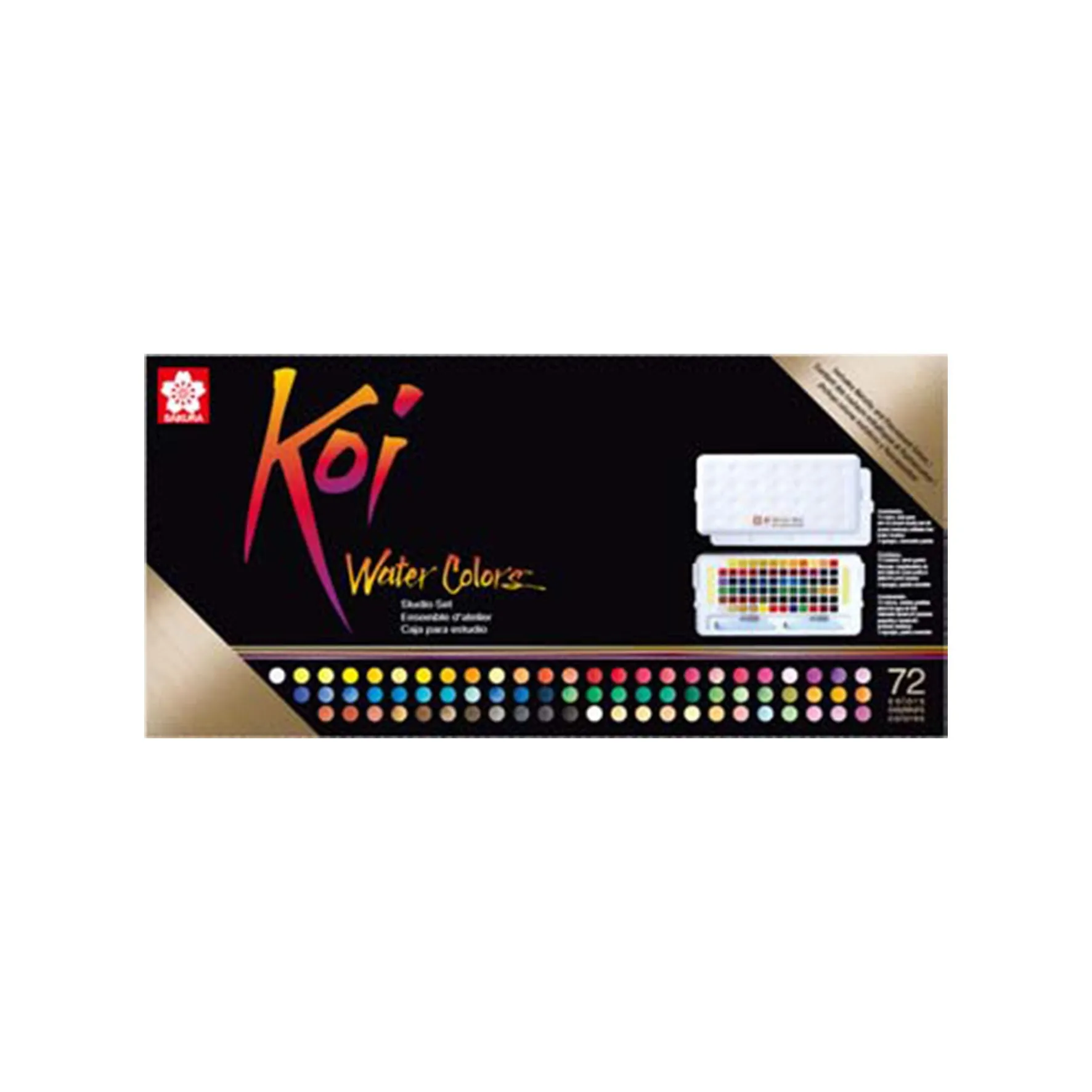 Koi Watercolour Pocket Box - 72 Colours   Water Brush*
