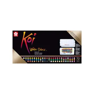 Koi Watercolour Pocket Box - 72 Colours   Water Brush*