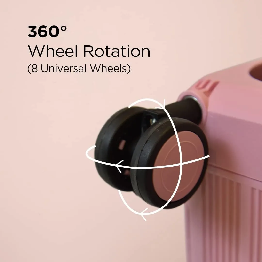 Kuber Industries Luggage Bag | Trolley Bags for Travel | Collapsible Luggage Bag | Travelling Bag | Trolley Bags for Suitcase | Lightweight Luggage Bag | 20P-24P Inch |Pack of 4| Rose Pink
