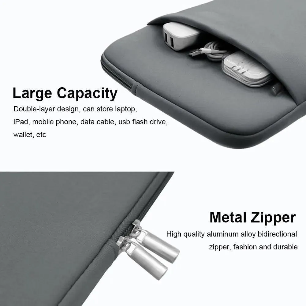 Laptop Sleeve: Stylish Slim Design with Shock Absorption & Accessory Storage