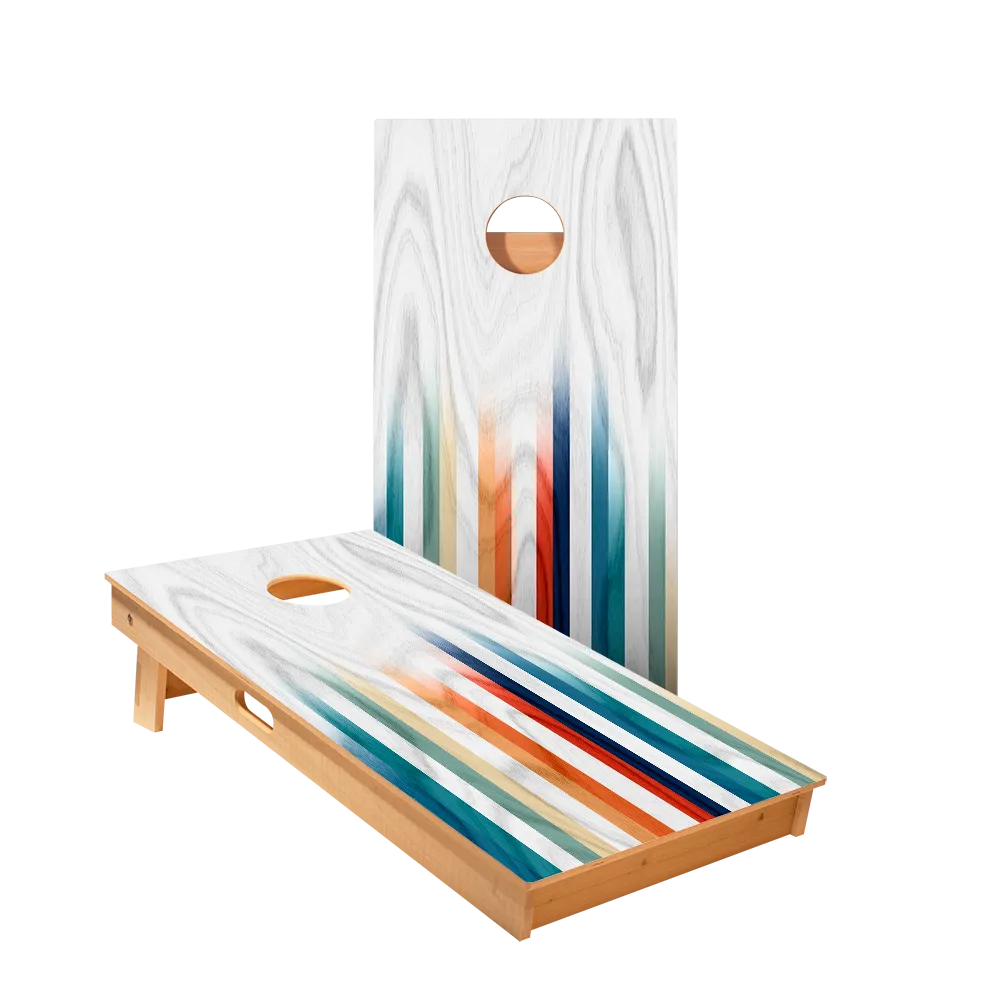 Multi Faded Stripes Star Cornhole Boards