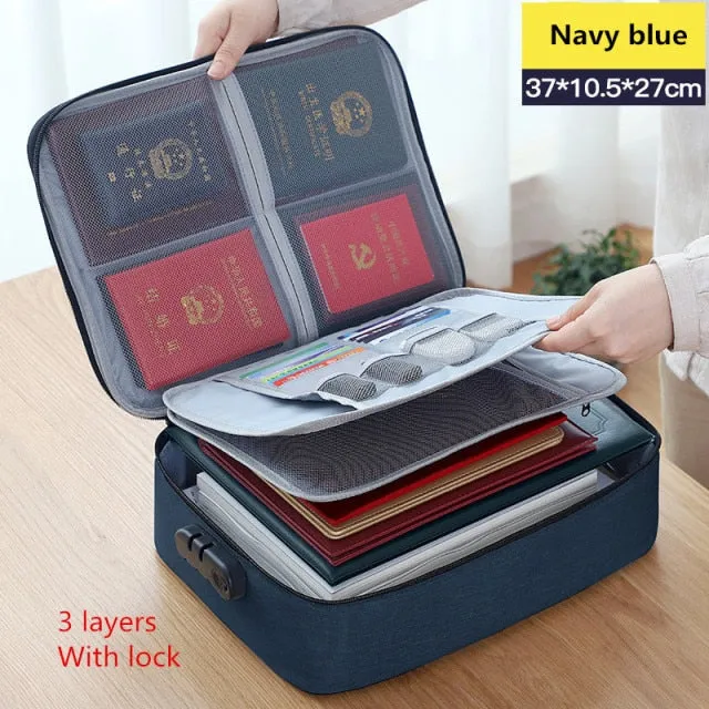 Multi-Layer Large Travel Document Bag