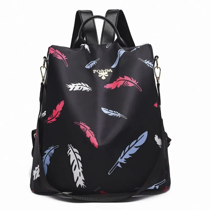 Nylon Flower Printing School Backpacks For Girls