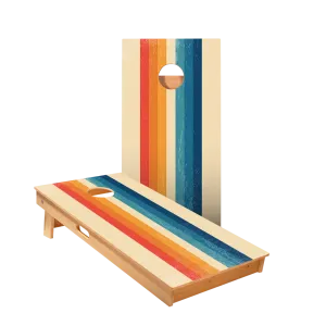 Ombre Multi-Stripe Star Cornhole Boards