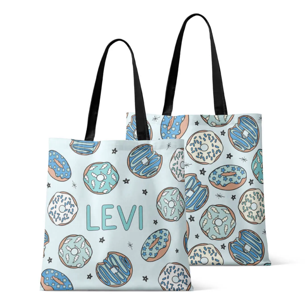Personalized Tote Bags | Donut Shop Blue