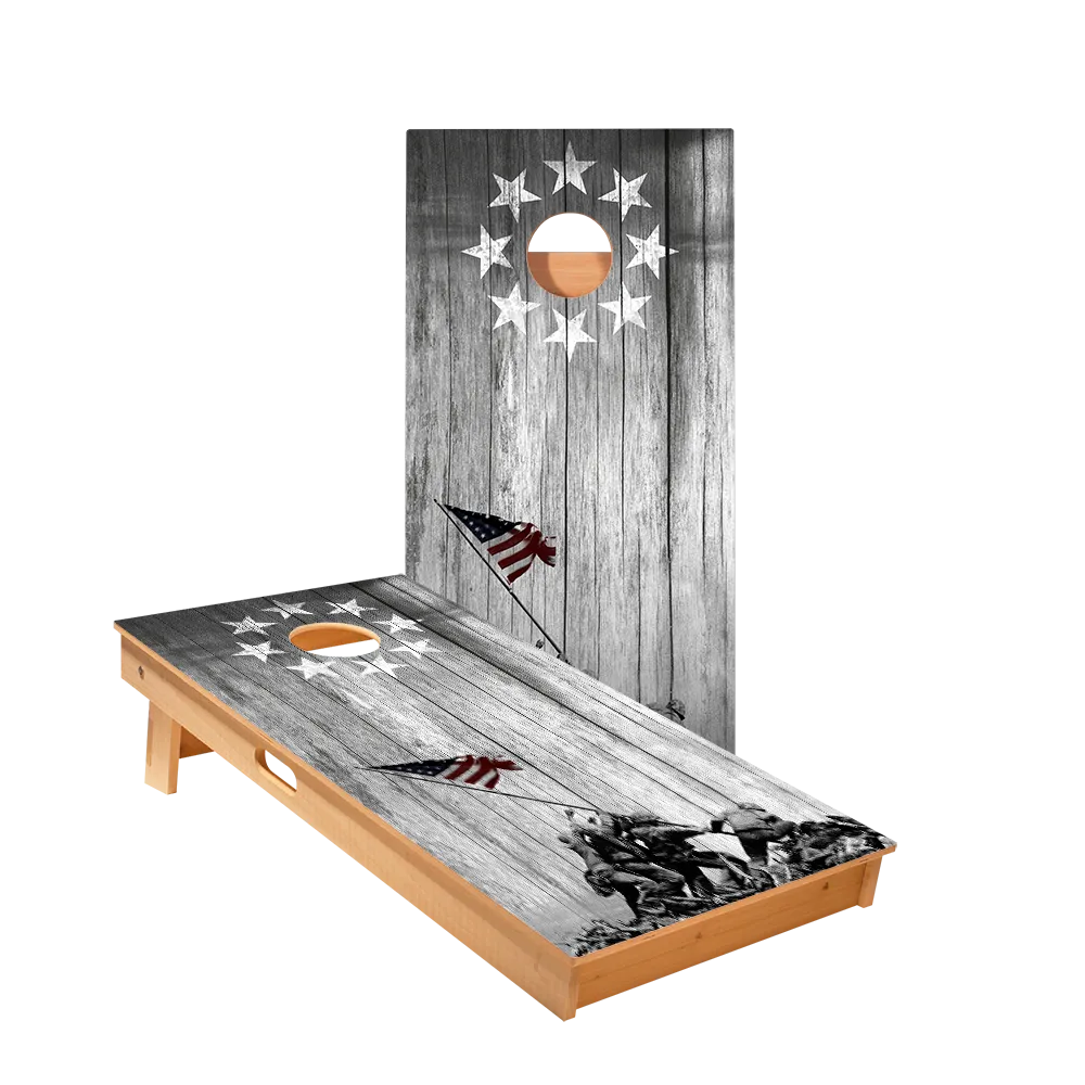 Raise The Flag Star Cornhole Boards