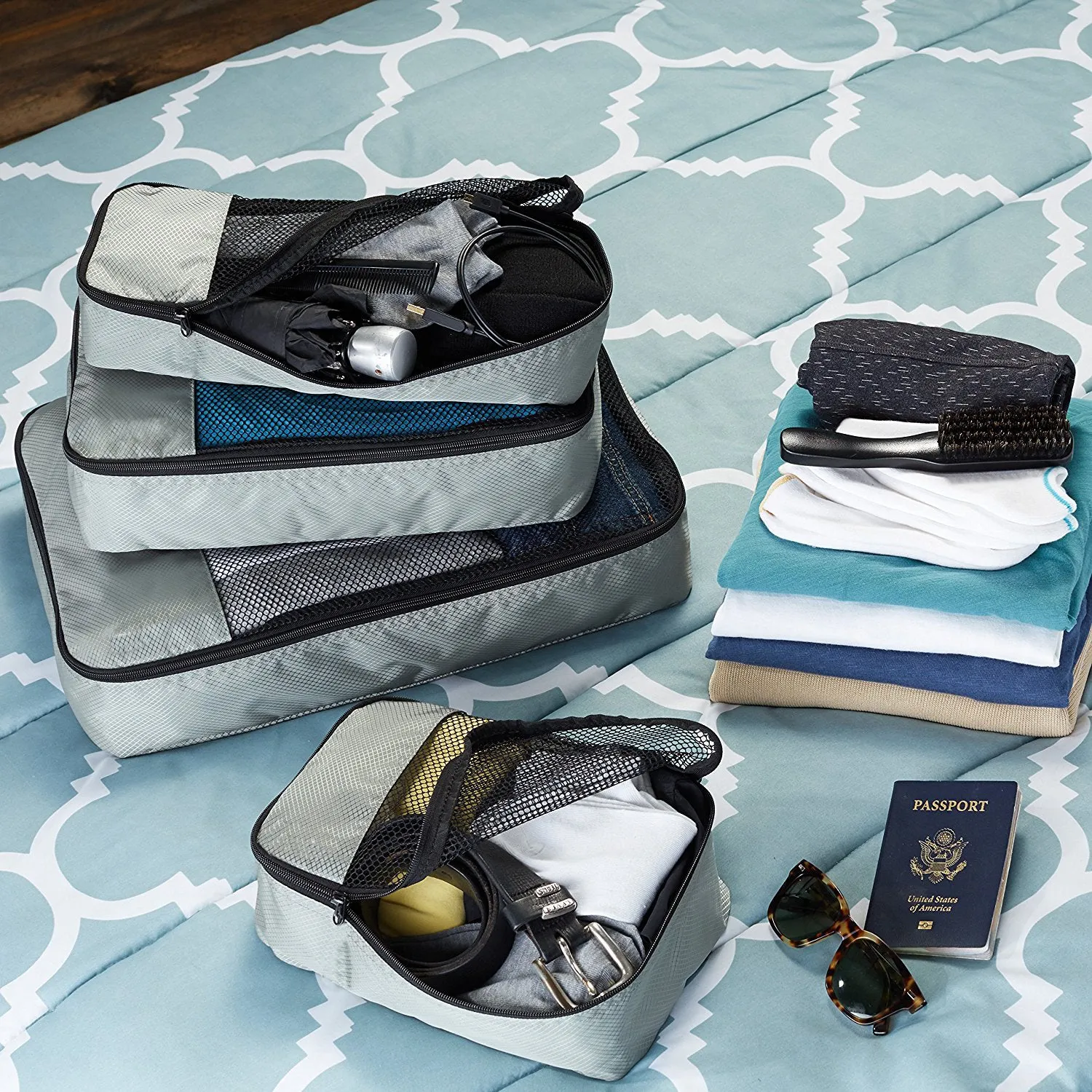 RL Packing cubes organizer for travel//wardrobe storage//cover bag//pouch small medium large set of 4