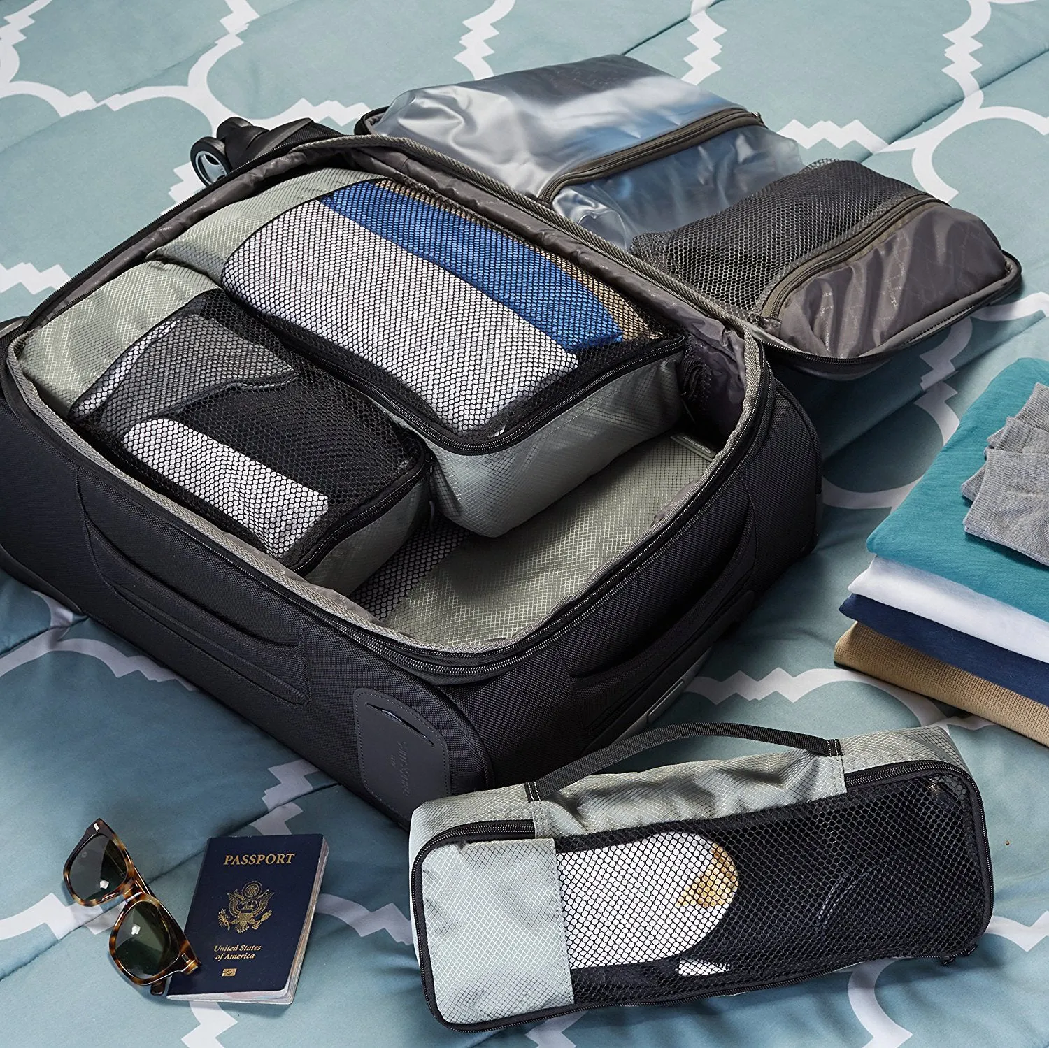 RL Packing cubes organizer for travel//wardrobe storage//cover bag//pouch small medium large set of 4