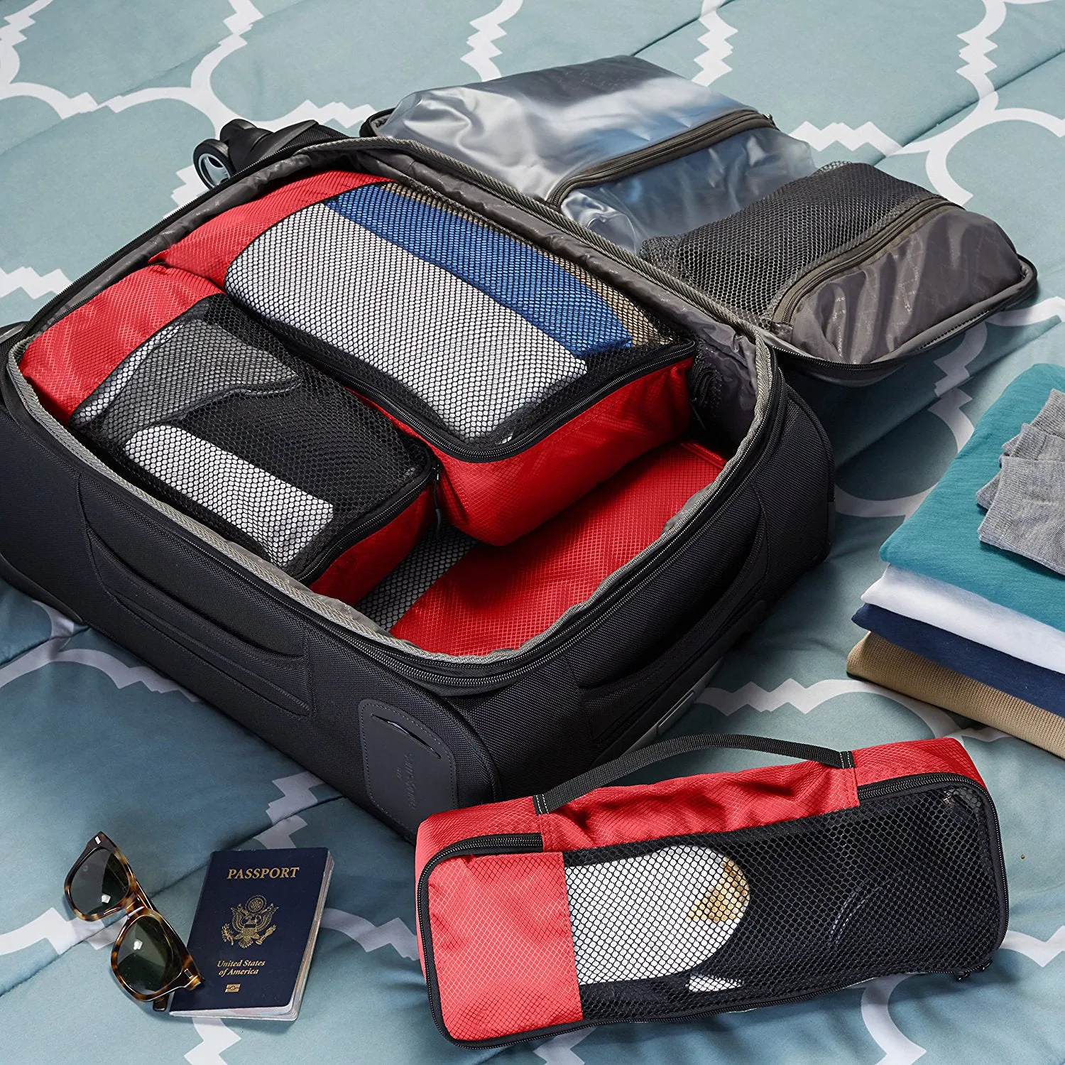 RL Packing cubes organizer for travel//wardrobe storage//cover bag//pouch small medium large set of 4