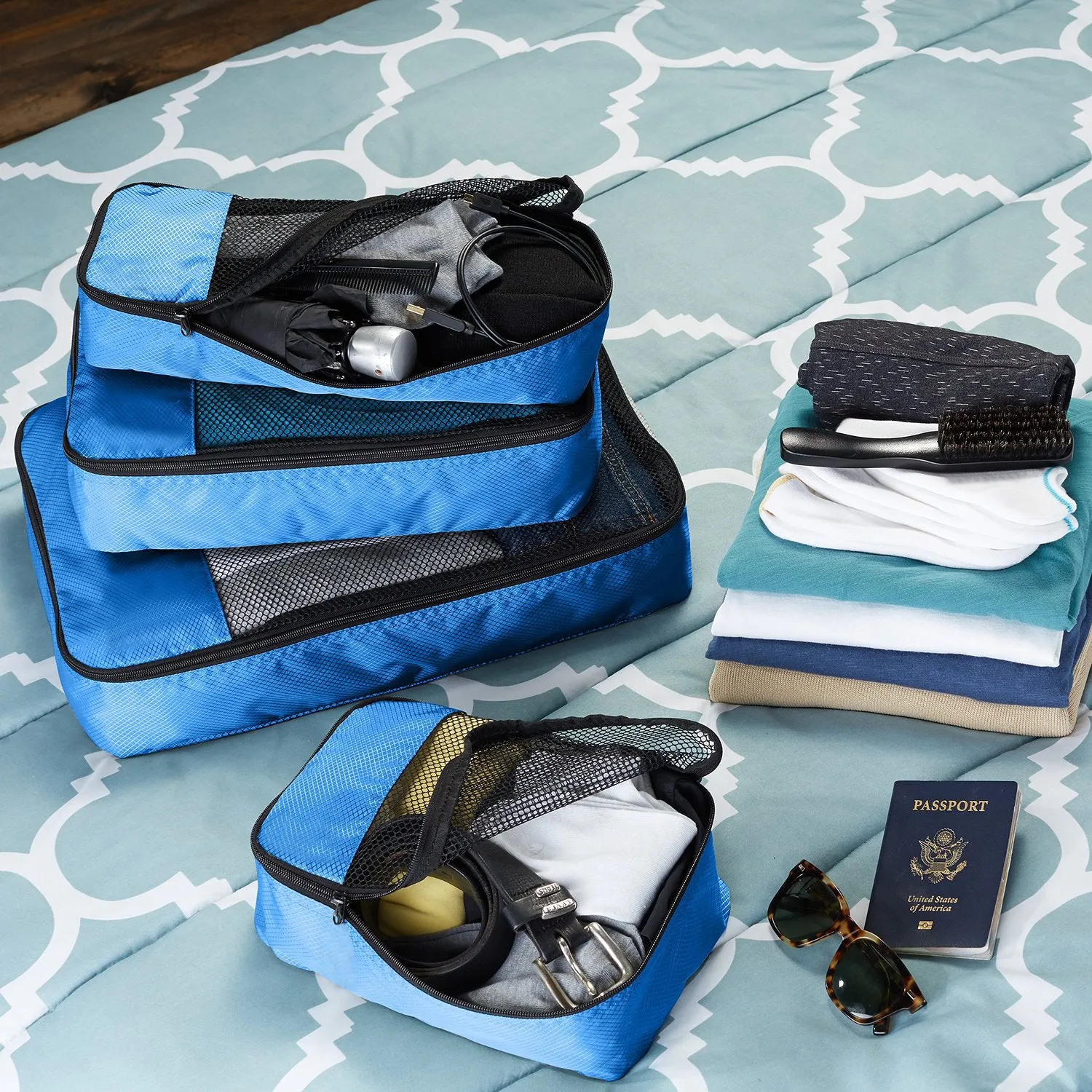 RL Packing cubes organizer for travel//wardrobe storage//cover bag//pouch small medium large set of 4