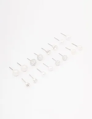 Silver Pearl Jelly Earring 8-Pack