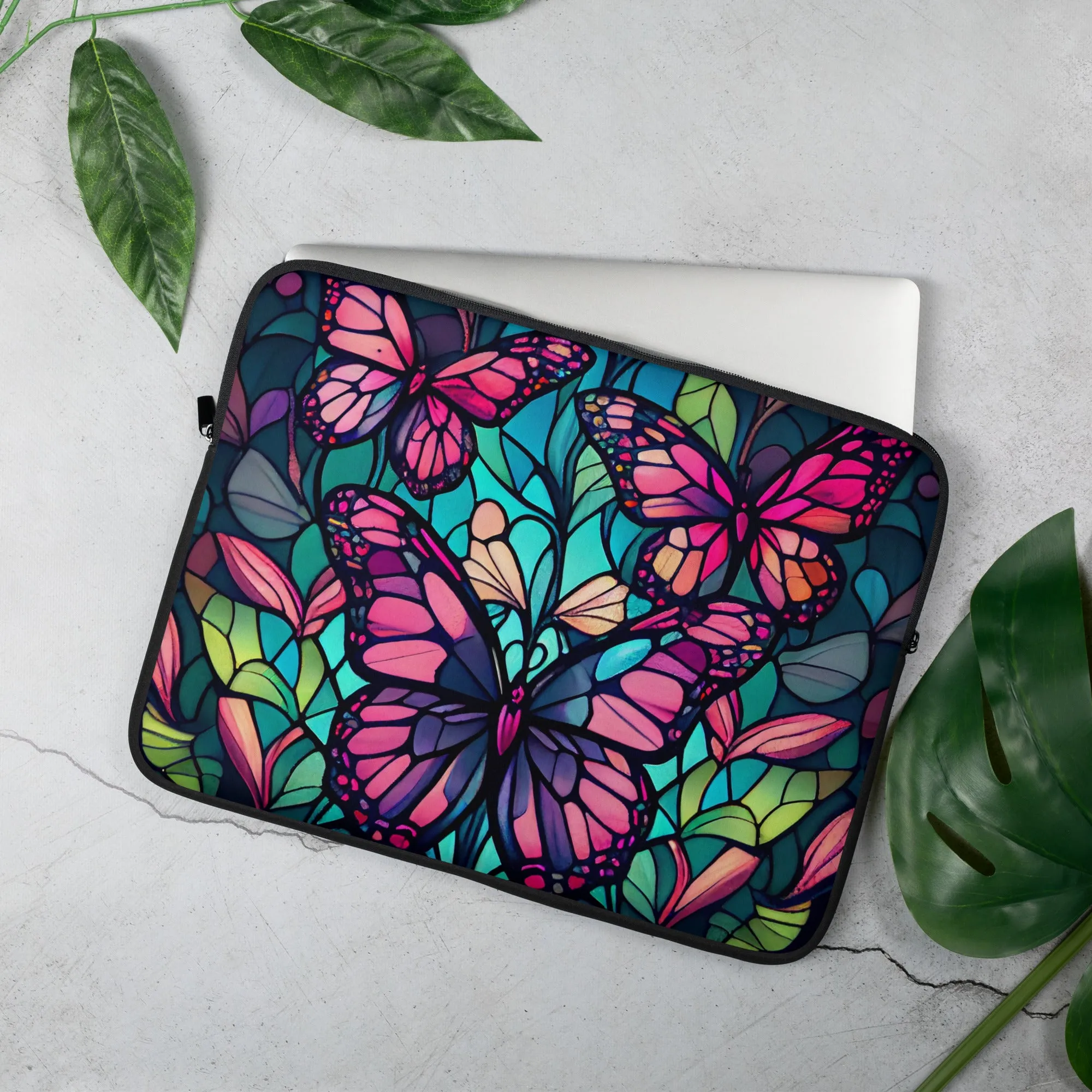 Stain glass Butterfly Bliss Laptop Sleeve